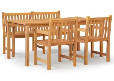 Set mobilier pentru grădină, 4 piese, lemn masiv de tec - 2/5