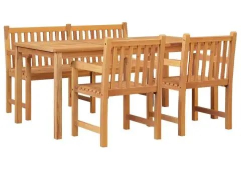 Set mobilier pentru grădină, 4 piese, lemn masiv de tec - 3/5