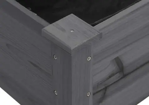 Jardinieră pe roți cu căptușeală gri 71x37x80cm lemn masiv brad - 4/5