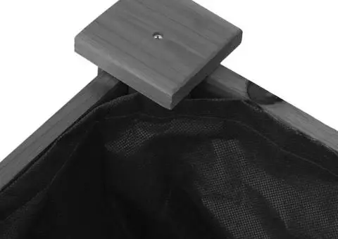 Jardinieră pe roți cu căptușeală gri 71x37x80cm lemn masiv brad - 5/5