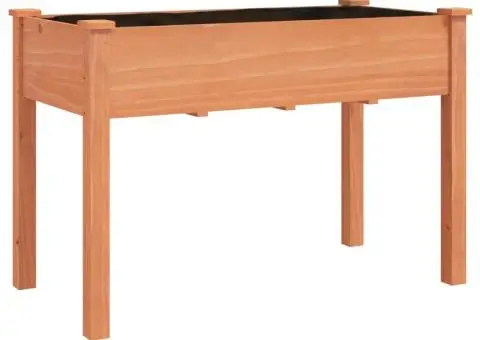 Jardinieră cu roți&căptușeală maro 118x59x76 cm lemn masiv brad - 3/5