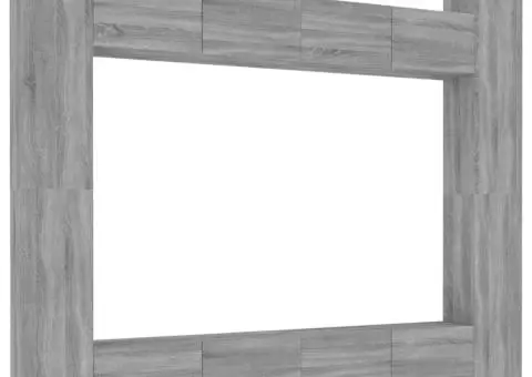 Set dulap TV, 8 piese, gri sonoma, lemn prelucrat - 2/5