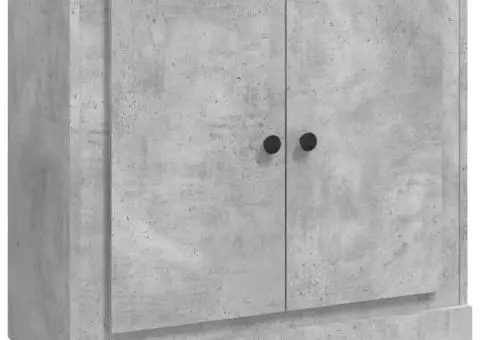 Servante, 3 piese, gri beton, lemn prelucrat - 5/5