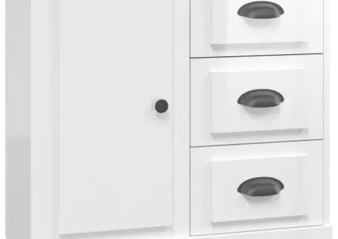 Servante, 2 piese, alb extralucios, lemn prelucrat - 4/5