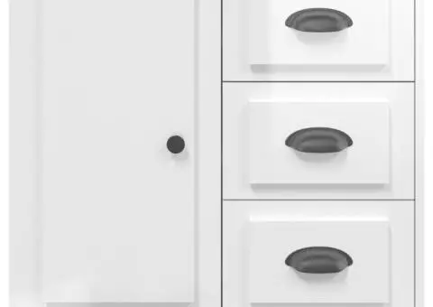 Servante, 2 piese, alb extralucios, lemn prelucrat - 5/5