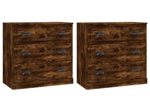 Servante, 2 buc., stejar afumat, lemn prelucrat - 2/5