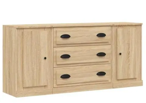 Servante, 3 piese, stejar sonoma, lemn prelucrat - 2/5