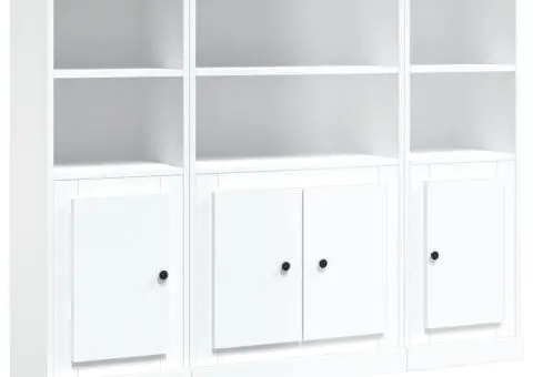 Dulapuri înalte, 3 piese, alb, lemn prelucrat - 2/5