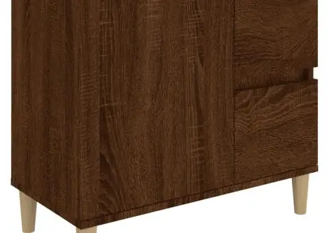 Set dulapuri de baie, 3 piese, stejar maro, lemn prelucrat - 5/5