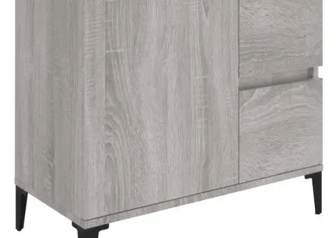 Set dulapuri de baie, 3 piese, gri sonoma, lemn prelucrat - 5/5