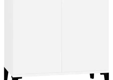 Set mobilier de baie, 3 piese, alb, lemn compozit - 5/5