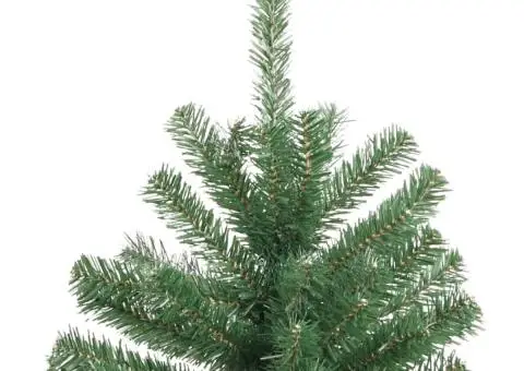 Brad de Crăciun artificial cu suport și balamale, verde, 210 cm - 5/5