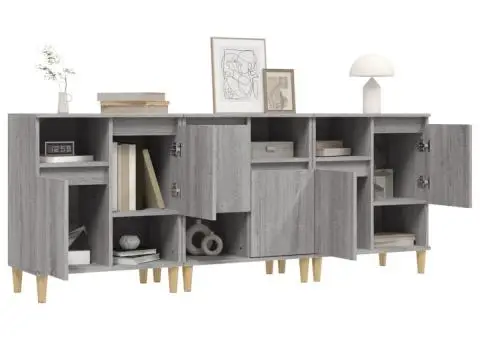 Dulapuri, 3 buc, sonoma gri, 60x35x70 cm, lemn prelucrat - 4/5