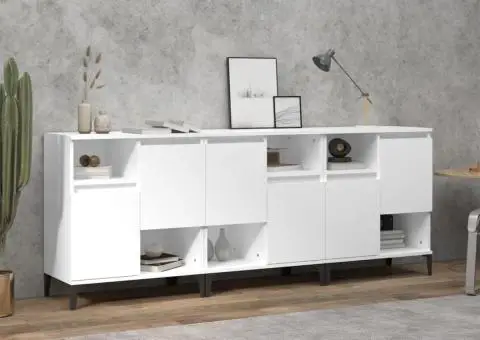 Dulapuri, 3 buc, alb, 60x35x70 cm, lemn prelucrat - 1/5