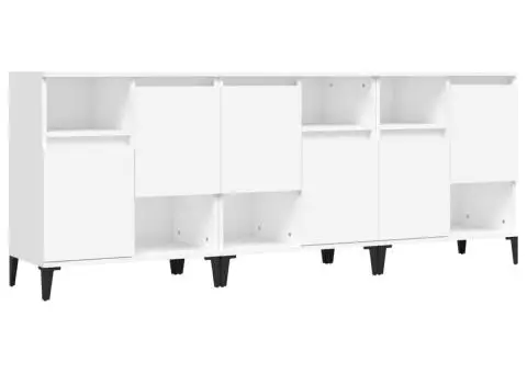 Dulapuri, 3 buc, alb, 60x35x70 cm, lemn prelucrat - 2/5