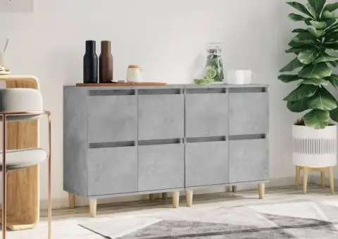 Dulapuri, 2 buc, gri beton, 60x35x70 cm, lemn prelucrat - 1/5