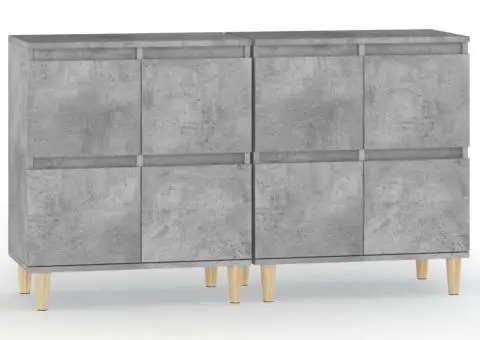 Dulapuri, 2 buc, gri beton, 60x35x70 cm, lemn prelucrat - 2/5