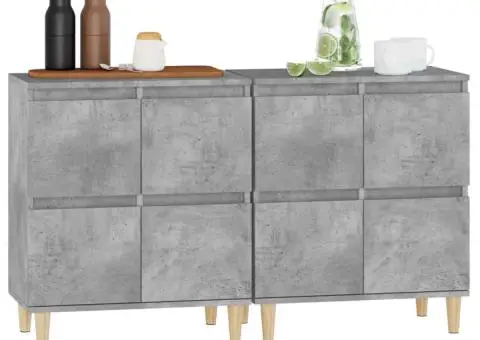 Dulapuri, 2 buc, gri beton, 60x35x70 cm, lemn prelucrat - 4/5