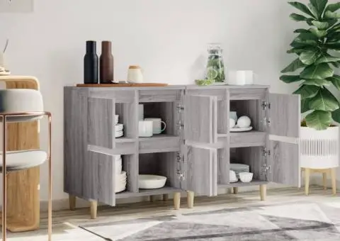 Dulapuri, 2 buc, sonoma gri, 60x35x70 cm, lemn prelucrat - 3/5