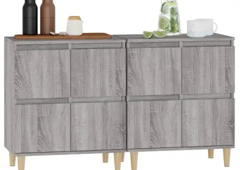 Dulapuri, 2 buc, sonoma gri, 60x35x70 cm, lemn prelucrat - 4/5