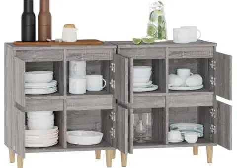 Dulapuri, 2 buc, sonoma gri, 60x35x70 cm, lemn prelucrat - 5/5