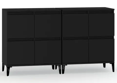 Dulapuri, 2 buc, negru, 60x35x70 cm, lemn prelucrat - 2/5