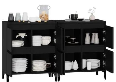 Dulapuri, 2 buc, negru, 60x35x70 cm, lemn prelucrat - 5/5