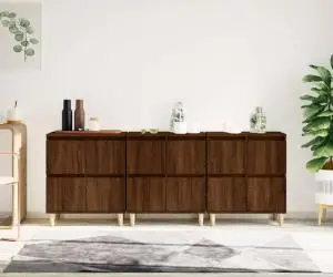 vidaXL Dulapuri, 3 buc, stejar maro, 60x35x70 cm, lemn prelucrat