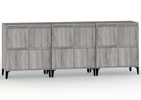 Dulapuri, 3 buc, sonoma gri, 60x35x70 cm, lemn prelucrat - 2/5