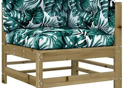 Set mobilier de grădină cu perne, 5 piese, lemn de pin tratat - 4/5