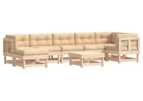 Set mobilier de grădină cu perne, 8 piese, lemn masiv - 2/5