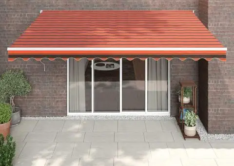 Copertina retractabilă automată, portocaliu și maro, 4x3 m - 1/5