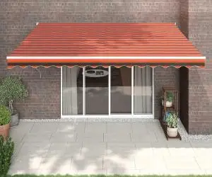 vidaXL Copertina retractabilă automată, portocaliu și maro, 4x3 m