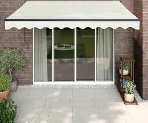 vidaXL Copertină retractabilă, crem, 3,5x2,5 m, textil și aluminiu