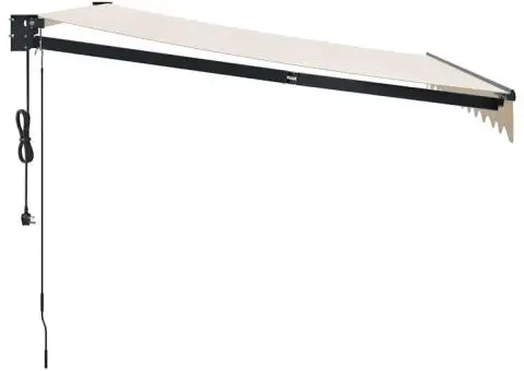 Copertină retractabilă, crem, 3,5x2,5 m, textil și aluminiu - 4/5