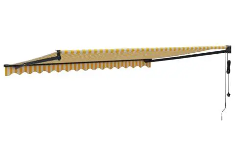 Copertină retractabilă automată, galben și alb, 4,5x3 m - 5/5