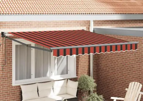Copertină retractabilă automată, portocaliu și maro, 3x2,5 m - 1/5