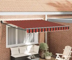 vidaXL Copertină retractabilă automată, portocaliu și maro, 3x2,5 m