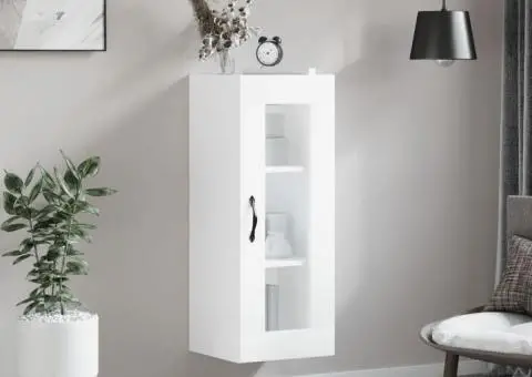 Dulap montat pe perete, alb, 34,5x34x90 cm - 1/5