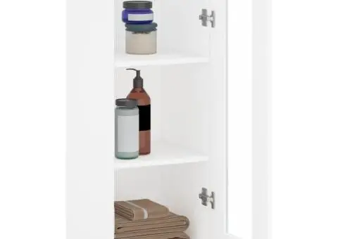 Dulap montat pe perete, alb, 34,5x34x90 cm - 4/5