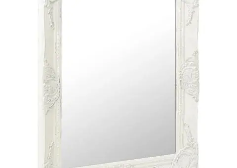 Oglindă de perete în stil baroc, alb, 50 x 60 cm - 2/5