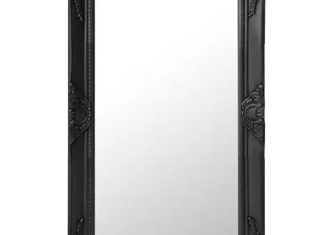 Oglindă de perete în stil baroc, negru, 50 x 80 cm - 1/5