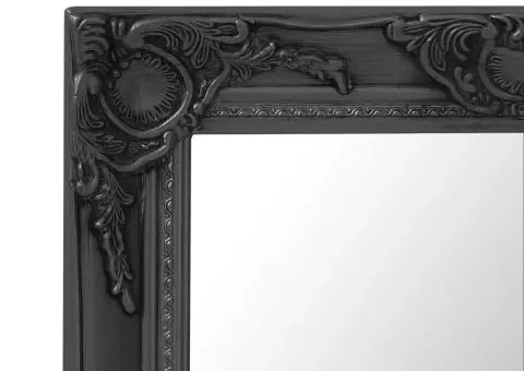 Oglindă de perete în stil baroc, negru, 50 x 80 cm - 4/5