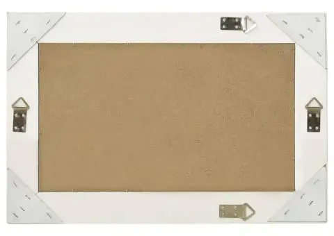 Oglindă de perete în stil baroc, alb, 60 x 40 cm - 3/5