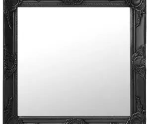 vidaXL Oglindă de perete în stil baroc, negru, 60 x 60 cm