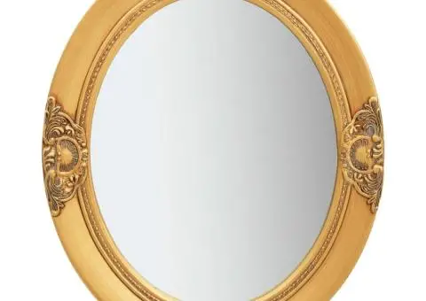 Oglindă de perete în stil baroc, auriu, 50 x 60 cm - 1/5