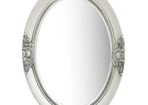 Oglindă de perete în stil baroc, argintiu, 50 x 70 cm - 1/5