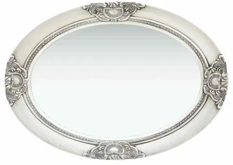 Oglindă de perete în stil baroc, argintiu, 50 x 70 cm - 3/5