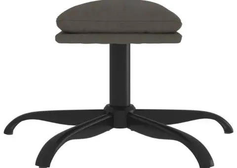 Taburet, gri închis, 60x60x36 cm, catifea - 4/5