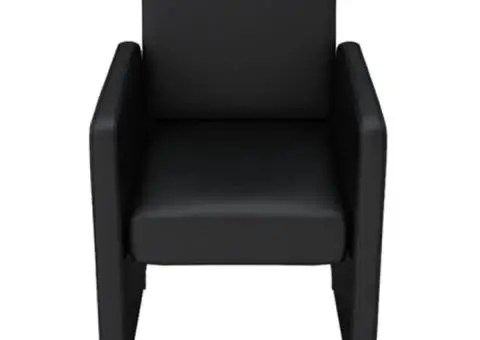 Scaune de sufragerie, 6 buc., negru, piele ecologică - 2/5